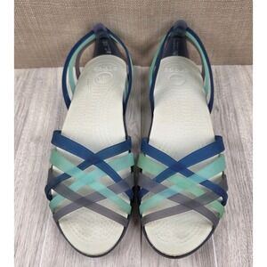 Crocs Women's Isabella Huarache Sandals Slip On Strappy Shoes Multicolor Size 7